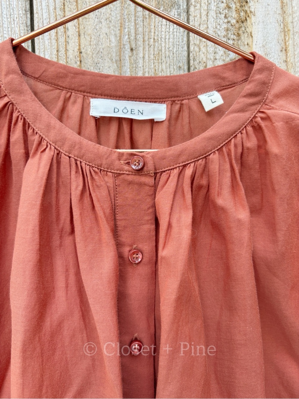 Doen Jane Blouse in Tierra Size‎ Large Rust Orange Pink - Picture 4 of 14